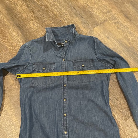 Banana Republic Blue Button-Down Denim Top, Size Small - Picture 12 of 13